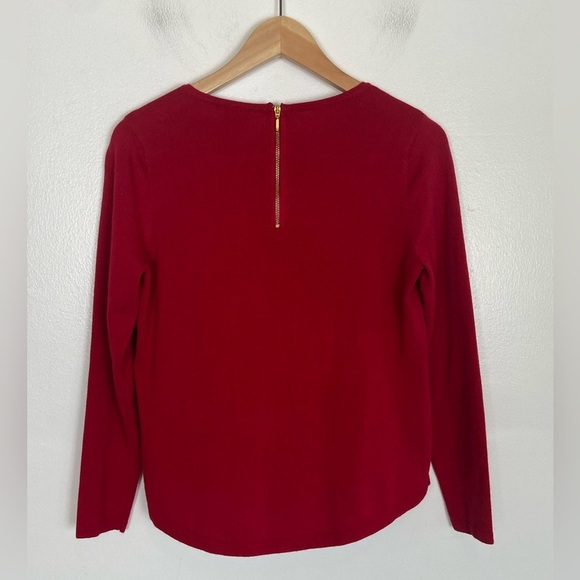 Chico's Sweater Top Size 0 US Small Red Long Sleeve Back Zipper Crewneck - Picture 2 of 8